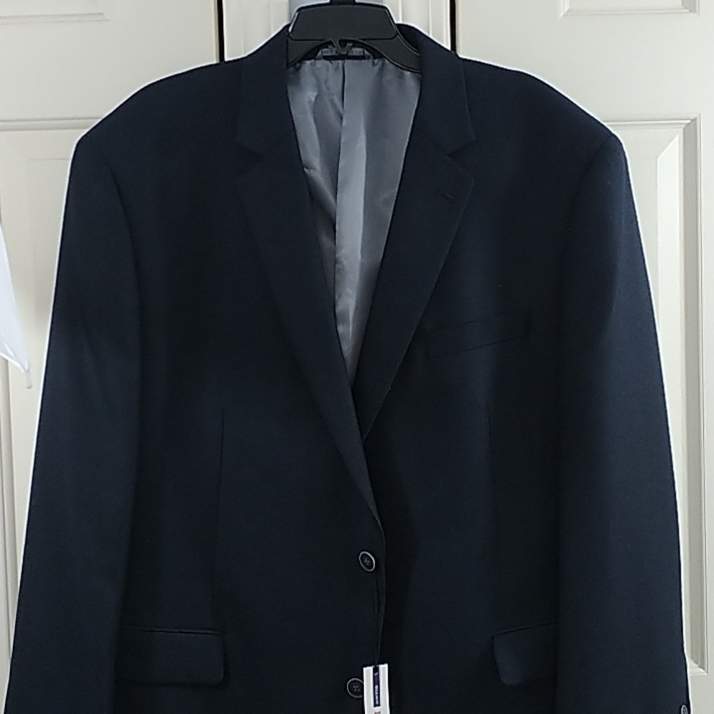 IZOD Classic Two Button Navy Blazer Fully Lined 50Reg - Picture 2 of 13